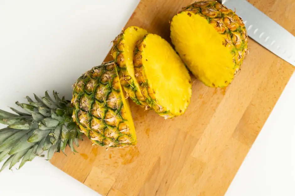 A close-up image of a dog eating a slice of pineapple.