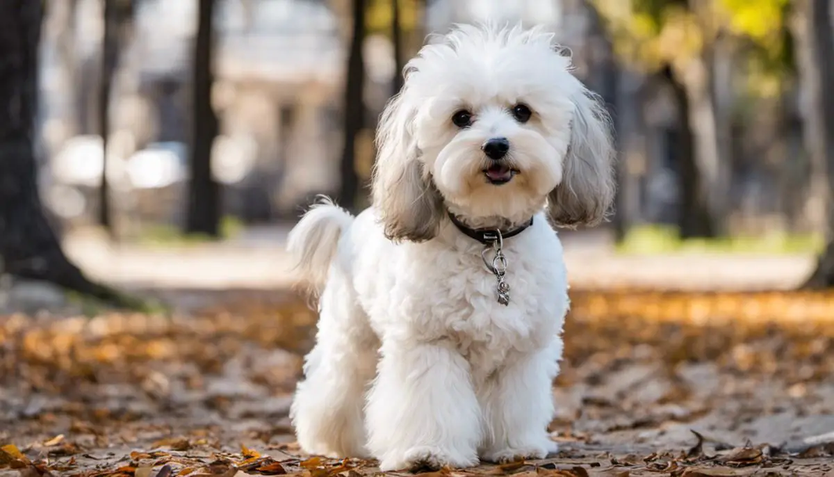 Coton Poo: A small dog with a mix of fluffy white and curly coat, a result of mating a Coton de Tulear and a Poodle.
