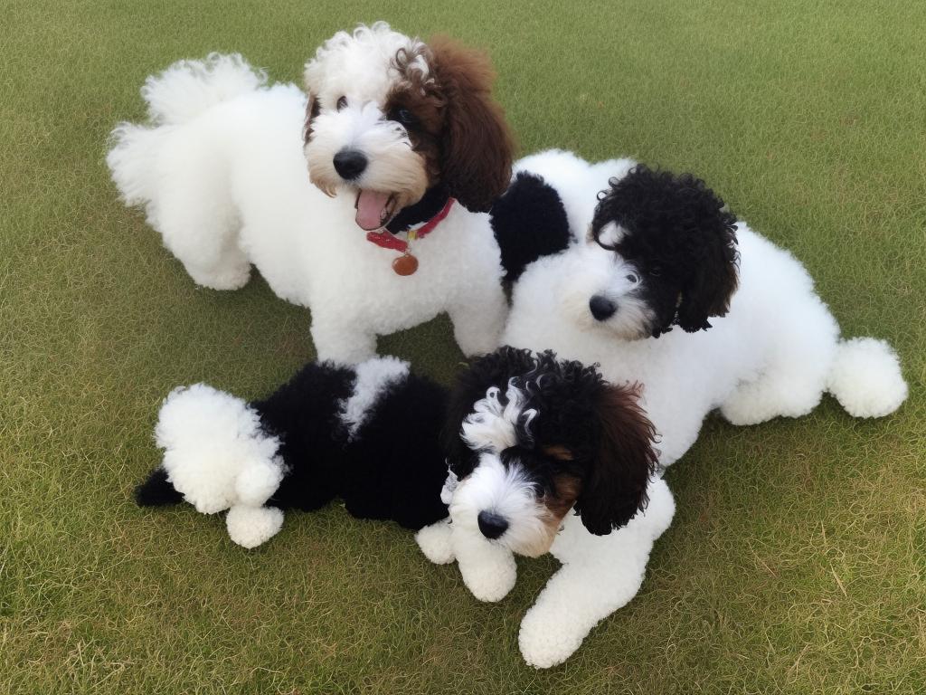 Image of a Double Doodle Poodle Mix in a playful pose