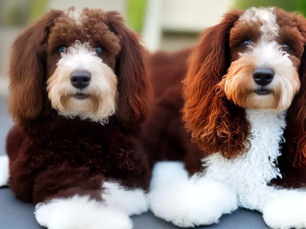 A Double Doodle Poodle Mix, showing its wavy, hypoallergenic coat and expressive eyes.