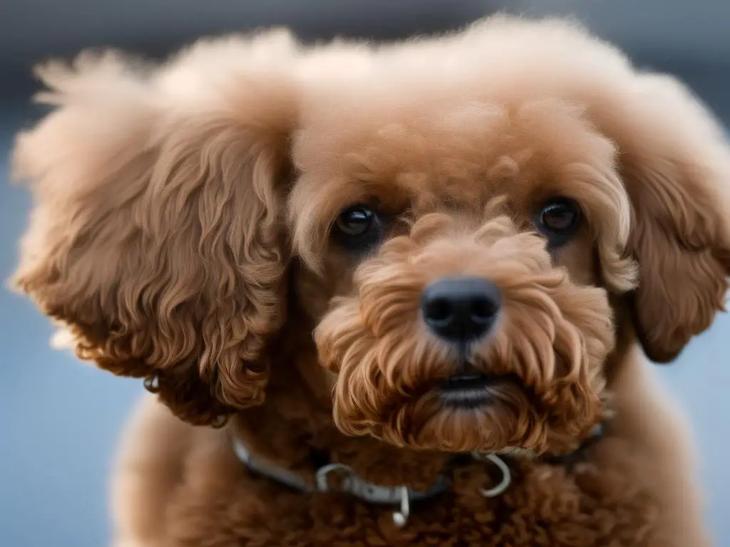 A poodle's ear showing the unique structure of the ear flap.