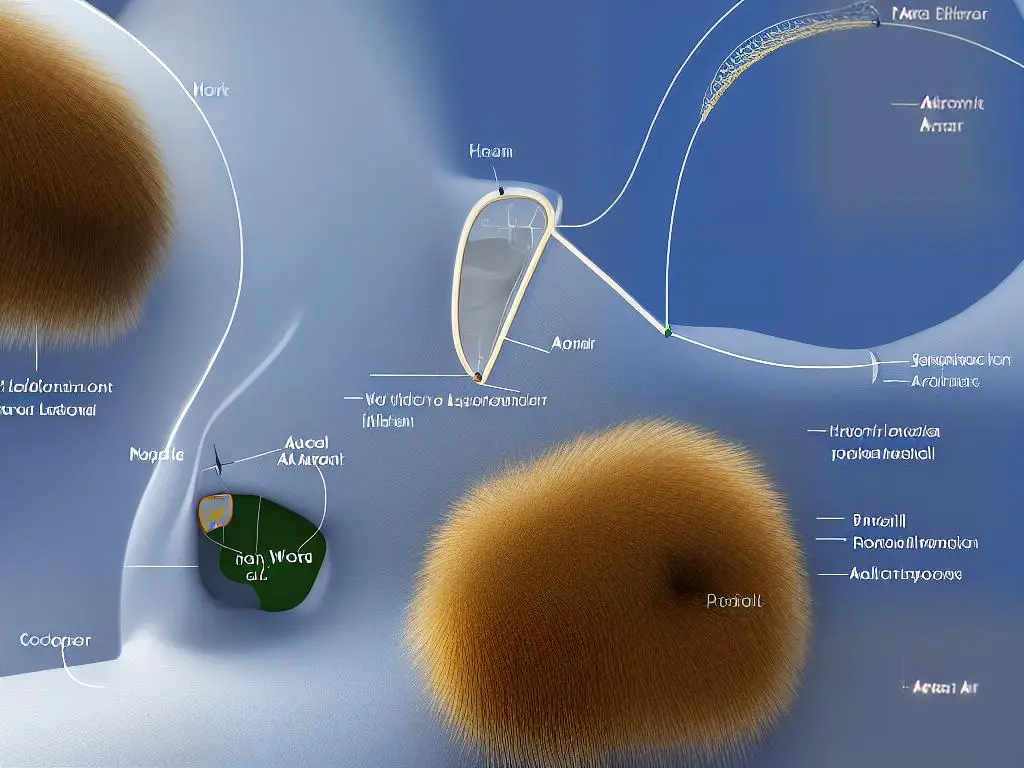 A diagrammatic representation of the poodle ear structure showing the drooping ears and the dense furry growth inside the ear canal.