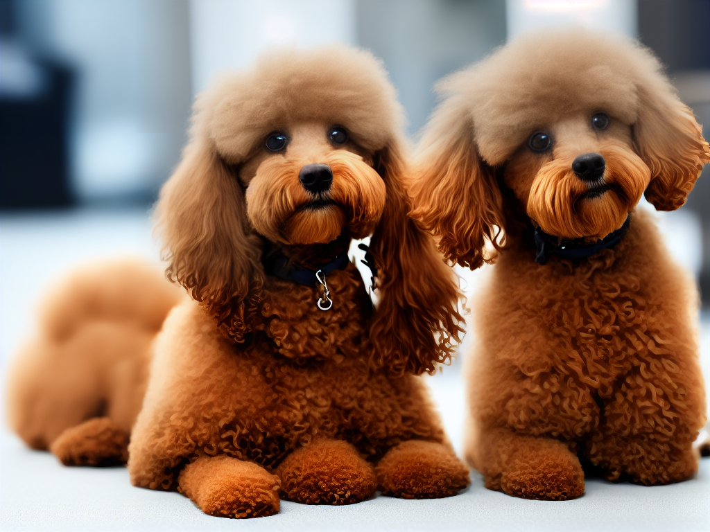 A cute poodle with a Puppy Cut, looking playful and happy