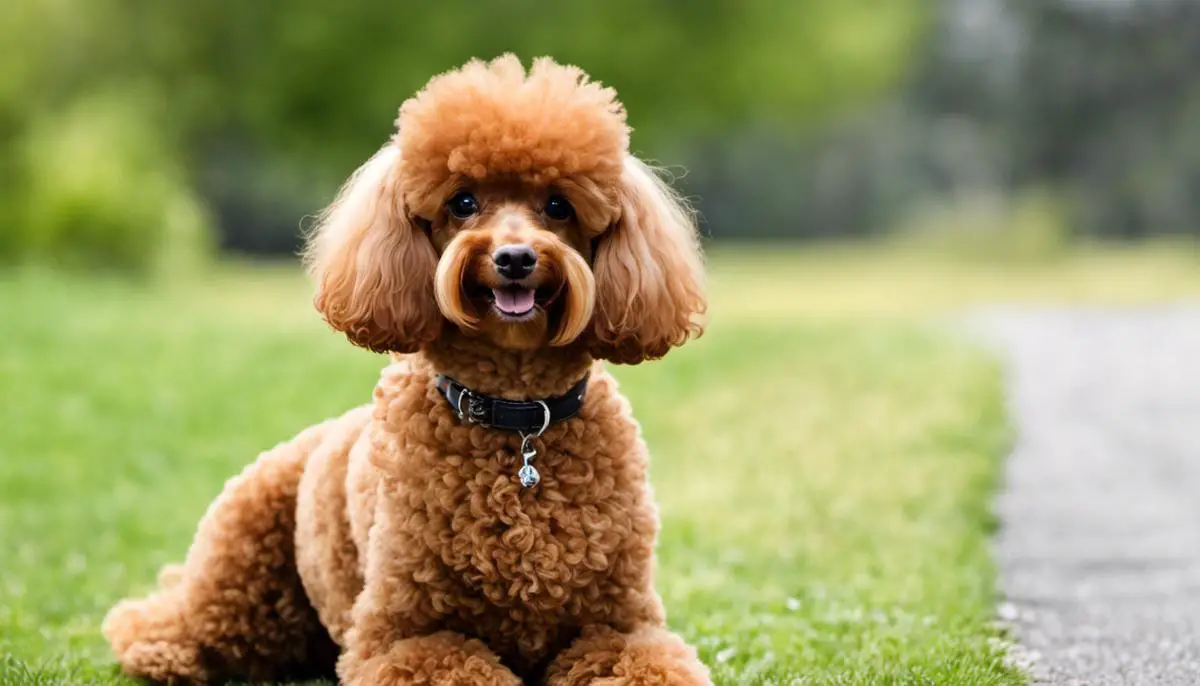 A poodle with different sizes (toy, miniature, and standard) showcasing its curly and hypoallergenic coat.