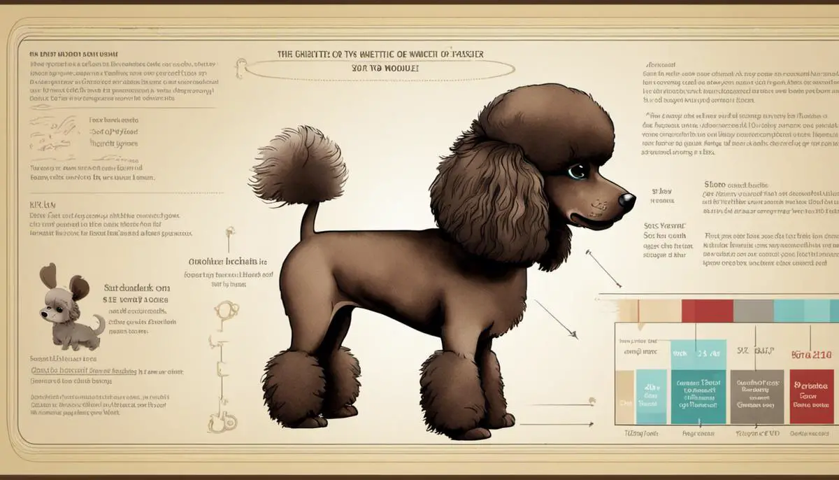 A diagram showing how genetic factors influence the size of a Toy Poodle
